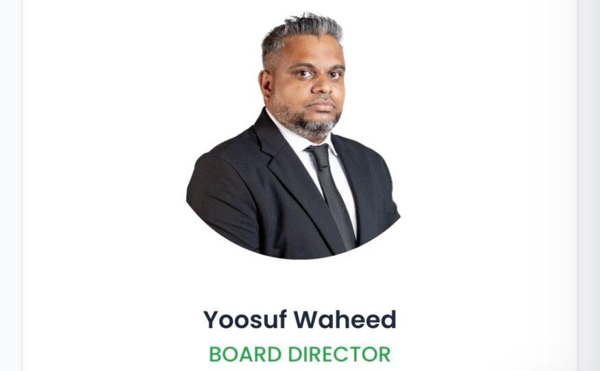 އެޗްޑީސީގެ ޑިރެކްޓަރުންގެ ބޯޑު މެމްބަރުކަމުން ޔޫސުފް ވަހީދު ވަކިކޮށްފި