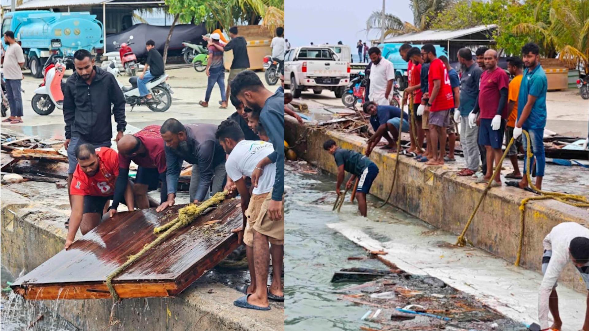 މާފުށީ ފަރަށް އެރި ސަފާރީގެ ބައިތައް ނަގައި ބަނދަރު ސާފުކުރަން ފަށައިފި